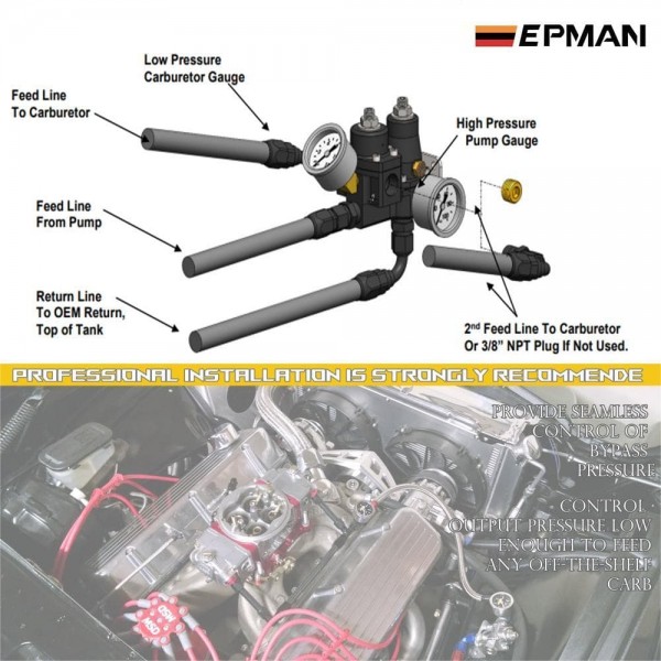 EPMAN Dual Stage Fuel Pressure Regulator Kit EFI2Carb Dual Stage